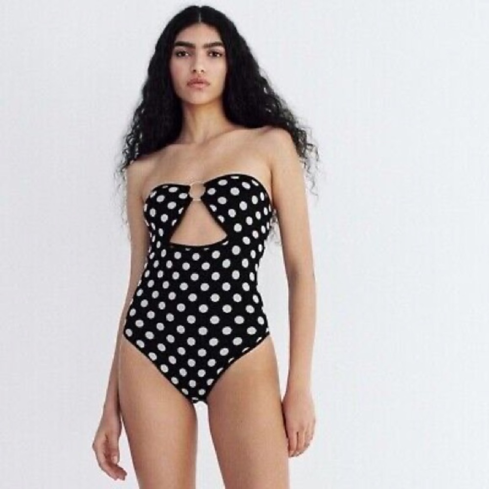 Zara: Polka Dot Strapless Bodysuit